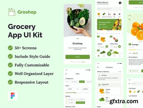 Groshop - Grocery App UI Kit Ui8.net