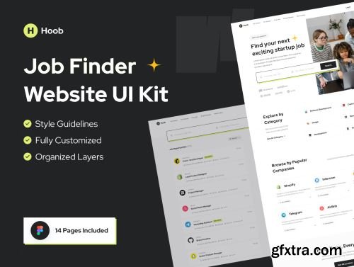 Hoob - Job Finder Website UI Kit Ui8.net