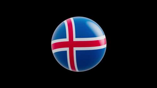 Videohive - animation of the flag of the country "Iceland" stylized as a sphere. alpha channel - 48323293