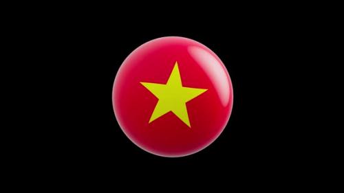 Videohive - animation of the flag of the country "Vietnam" stylized under the sphere. alpha channel - 48323467