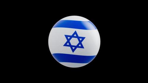 Videohive - animation of the flag of the country "Israel" stylized as a sphere. alpha channel - 48323470