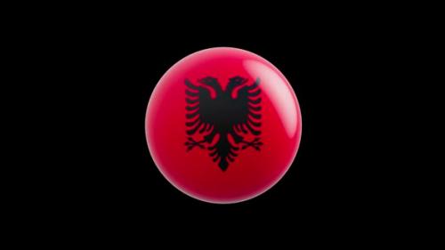 Videohive - animation of the flag of the country "Albania" stylized as a sphere. alpha channel - 48323613