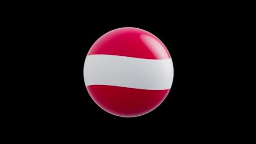 Videohive - animation of the flag of the country "Austria" stylized as a sphere. alpha channel - 48323617