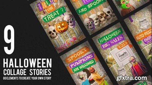 Videohive Halloween Collage Stories 48437095