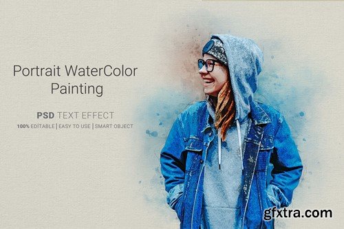 Portrait WaterColor Painting Template 67MY3QC