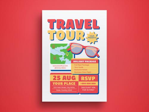 White Flat Design Travel Tour Flyer Flyer Layout 643519426
