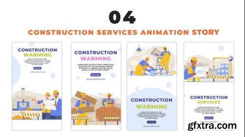 Videohive Construction Services Agency Flat Character Instagram Story 48662375
