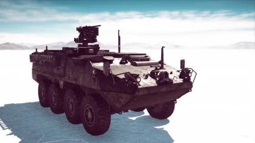 Videohive - Military Tank in the White Desert - 48367531