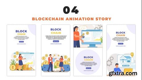 Videohive NFT and Blockchain Technology Cartoon Character Instagram Story 48662451