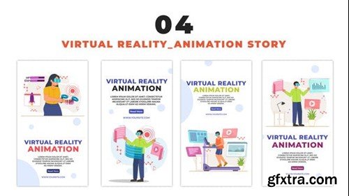 Videohive VR Technology 2D Vector Character Instagram Story 48661551