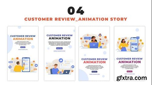 Videohive Rating and Feedback Vector Character Instagram Story 48661979