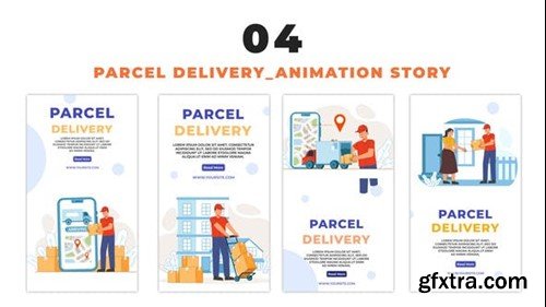 Videohive Parcel Delivery Vector Design Character Instagram Story 48662296