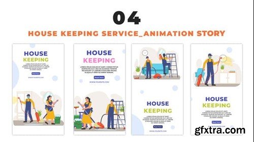 Videohive House Cleaning Service Flat Character Instagram Story 48662246