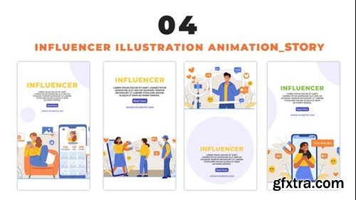 Videohive Social Media Influencer 2D Vector Character Instagram Story 48660562