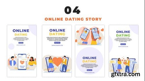 Videohive Online Dating Vector 2D Character Instagram Story 48660266