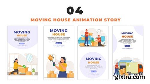 Videohive House Shifting Services Character 2D Vector Avatar Instagram Story 48658754