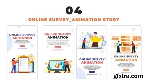 Videohive Online Survey Flat Vector Character Instagram Story 48655483