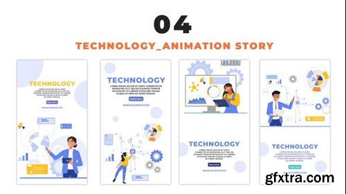 Videohive Technology Development Concept Flat Character Instagram Story 48657980