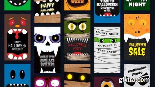 Videohive Halloween Monster Card Stories 48668931