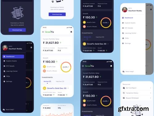GrowFix: Financial Dashboard UI Kit Ui8.net