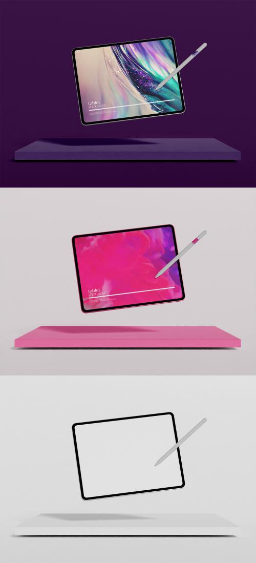 Floating Tablet with Stylus Pen Mockup 642117591