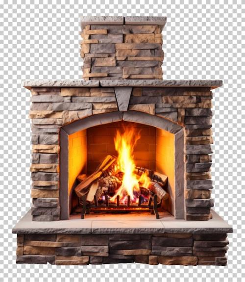 Premium PSD | Outdoor fireplace isolated on transparent background Premium PSD