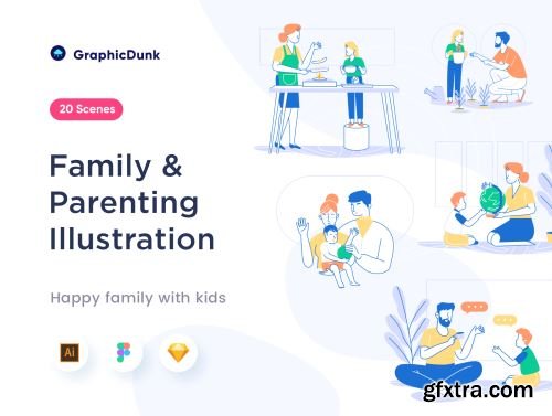 Family & Parenting Illustration - Graphicdunk Ui8.net