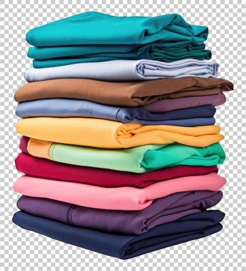 Premium PSD | Stack of arranged clothes isolated on transparent background Premium PSD