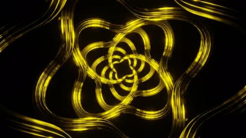 Videohive - Gold Moving Spiral Patterns Background Vj Loop In 4K - 48368811