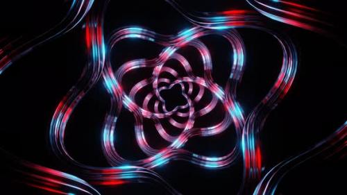Videohive - Red And Blue Moving Spiral Patterns Background Vj Loop In 4K - 48368821