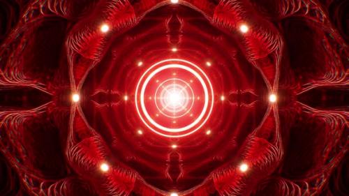 Videohive - Glowing Red Light Circle Organic Pattern Tunnel - 48383688