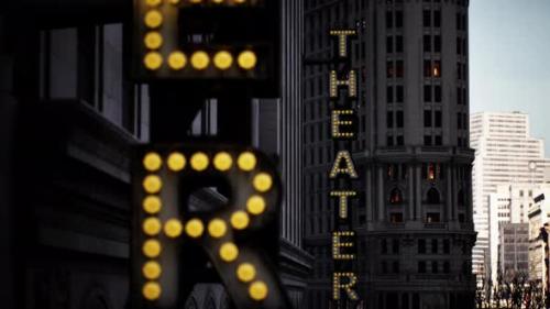 Videohive - A Brightly Lit Theater Sign - 48386837