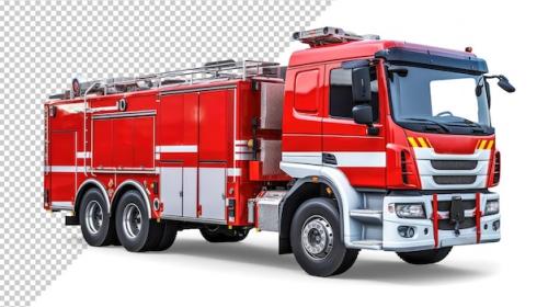 Premium PSD | Mockup of a fire truck Premium PSD