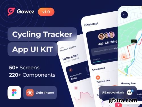 Gowez - Sport Cycling Tracker App UI Kit Ui8.net