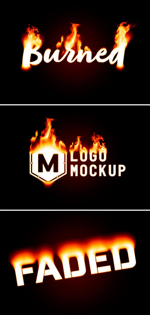 Burning Text Effect With Fire Mockup 641980758