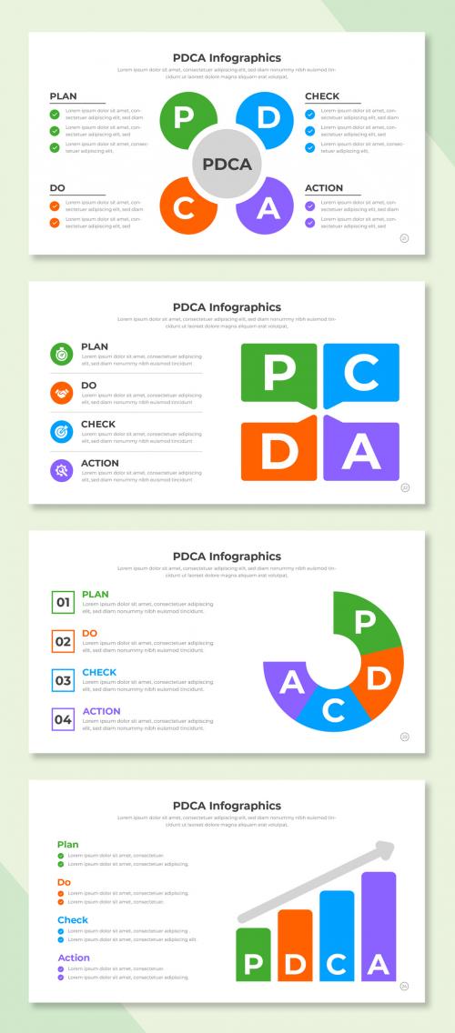 Colorful PDCA Infographic Design 640646490