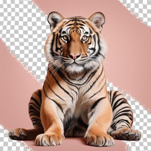 Premium PSD | Isolated tiger staring at camera in darkness Premium PSD