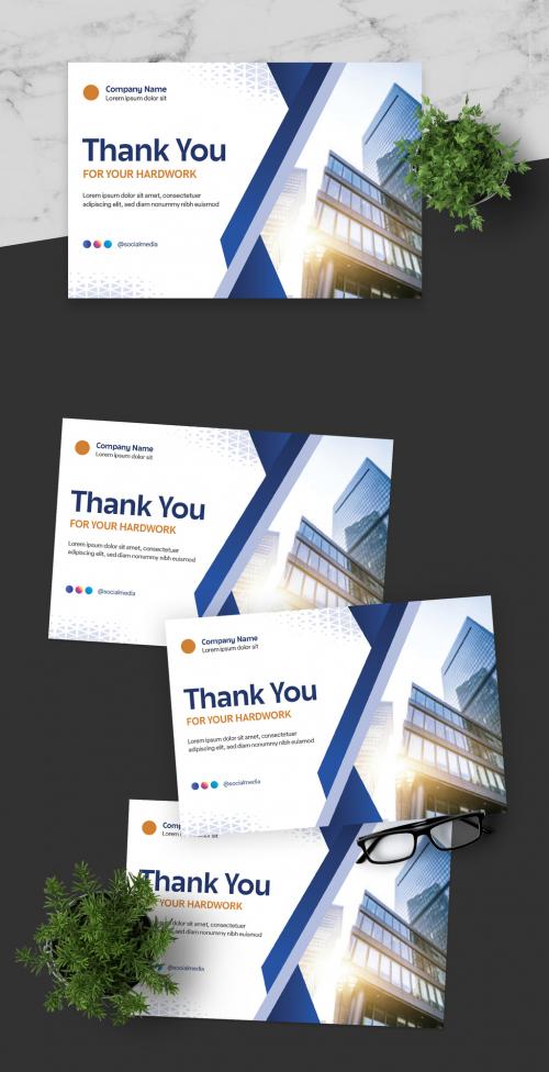 Blue Red Business Thank You Card 635376940