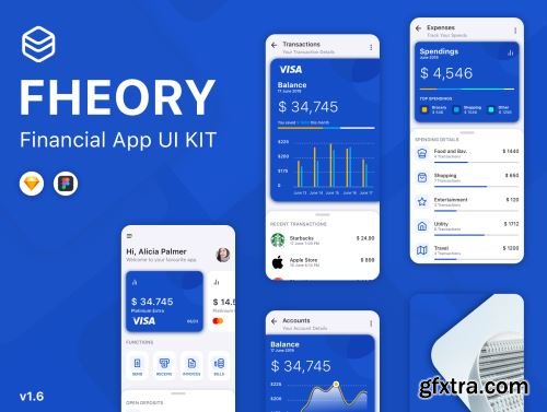Fheory Financial iOS UI Kit Ui8.net
