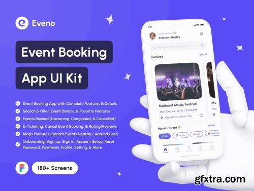 Eveno - Event Booking App UI Kit Ui8.net
