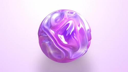 Videohive - Colorful 4K 3D Swirling Sphere on Gradient Backdrop. Dynamic Liquid Motion Graphics. - 48316100