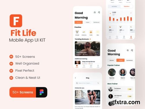 FitLife - Fitness App UI Kit Ui8.net