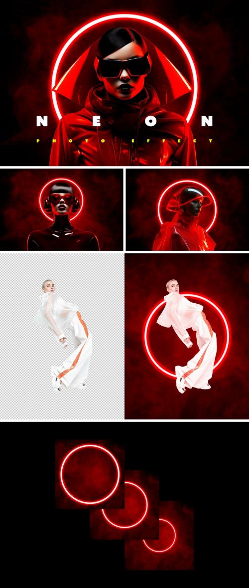 Neon Photo Effect Mockup With Generative Al Preview 641679189