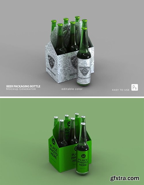 Packaging Beer Bottle Mockup ZVJD4JG