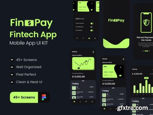 Finopay - Fintech Mobile App UI KIT Ui8.net