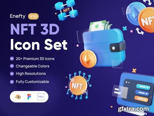 Enefty - NFT 3D Icon Set Ui8.net