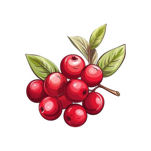 Premium Vector | Hand drawn cranberry isolated white background Premium PSD