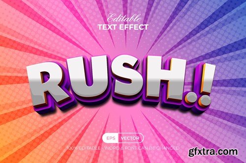 Rush 3D Text Effect Comic Style 356P5JH