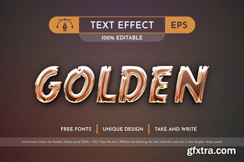 Liquid Gold - Editable Text Effect, Font Style F48LCG5