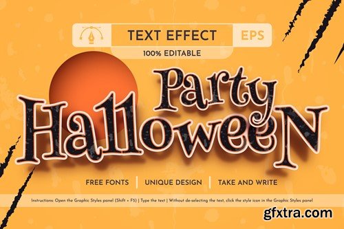 Halloween Party - Editable Text Effect, Font Style WS8L8LH